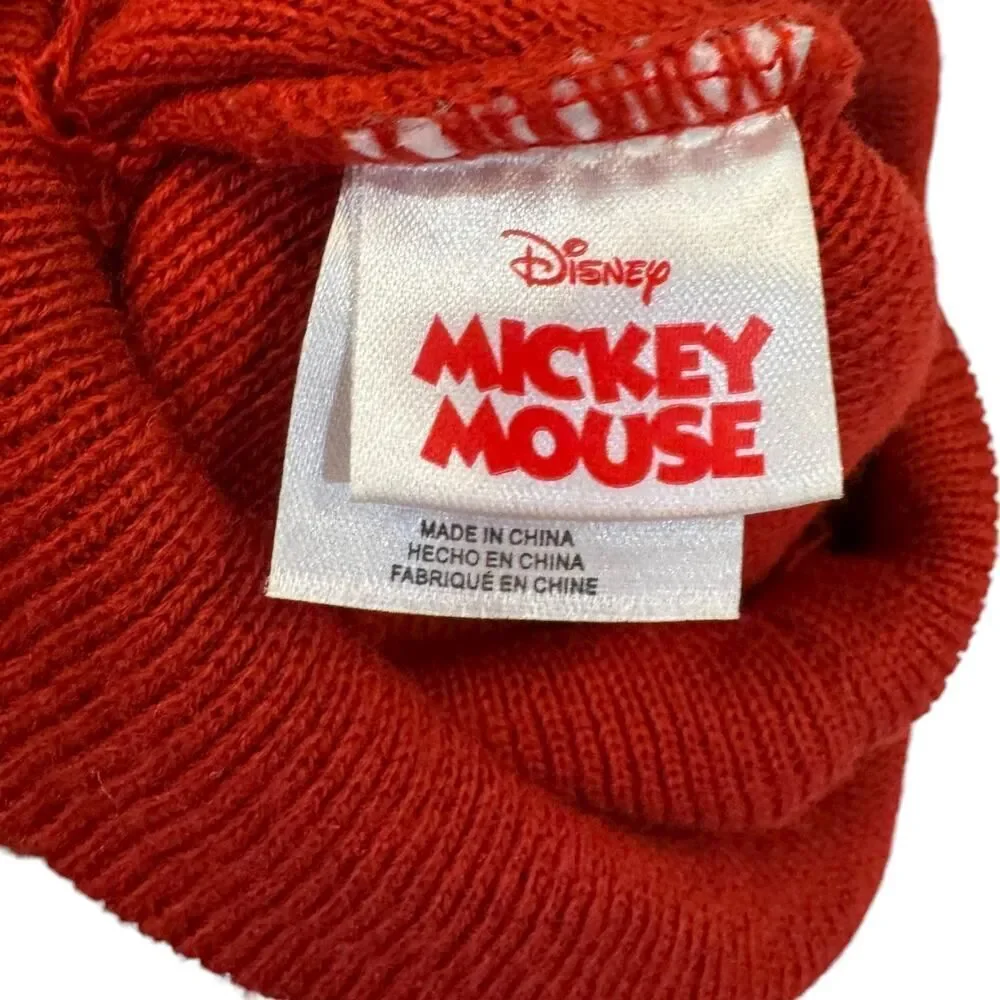 Disney Mickey Mouse Red Knit Beanie Hat Little Boys Child